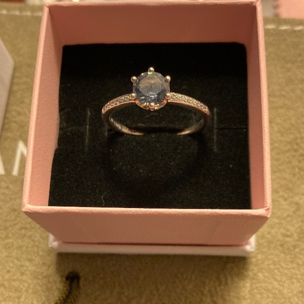 COPY - Authentic Pandora Blue Sparkling Crown Solitaire Ring Size 48/4 1/2-OBO
